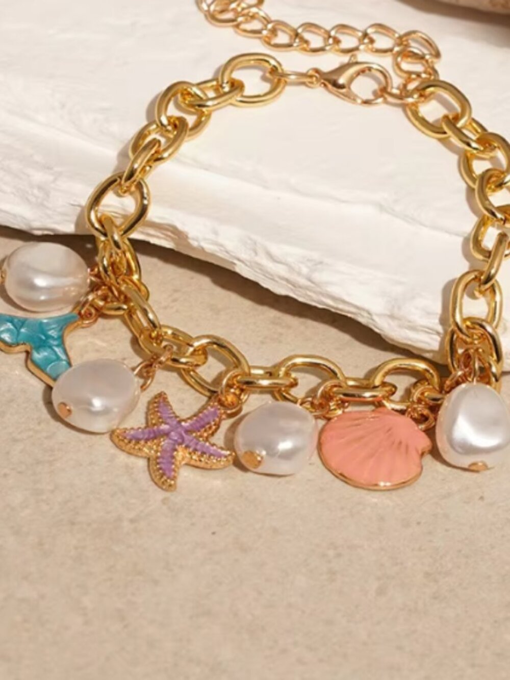 #54 — Pink & Blue Ocean Charm Bracelet